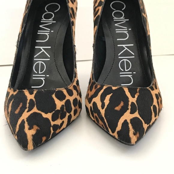 CALVIN KLEIN Leopard Stiletto Heels Leopard Pumps Women’s Size 6 Animal Print - Picture 6 of 16